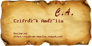 Czifrák Amélia névjegykártya